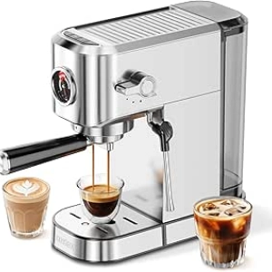 Machine à Espresso 20 Bar - Cafetière Automatique avec Mousseur à Lait Inox