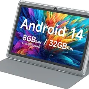 Tablette 7 Pouces Android 14 - 8GB RAM + 32GB ROM avec Étui Protecteur