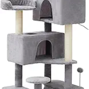 Arbre à Chat 54in Multi-Niveaux avec Hamac - Griffoir Stable pour Grands Chats