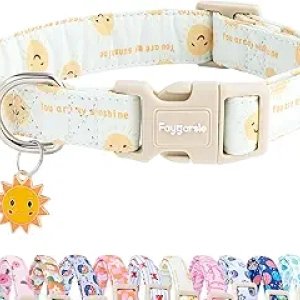 Collier Chien Motif Soleil Faygarsle - Coton Ajustable S à L