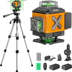 Niveau Laser 360° Alloyman 4D - Autonivelant avec Trépied et Télécommande