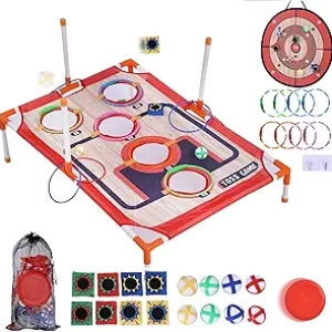 Jeu 5-en-1 Sacs de Fèves Lancer - Jouets Extérieur Enfants et Adultes