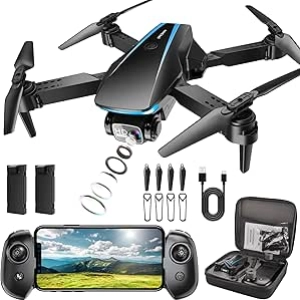 Drone Caméra 1080P pour Adultes - Double Batterie, Caméra Ajustable, Fonction Décollage Auto