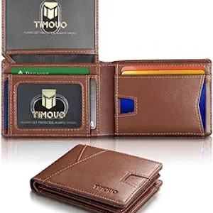 Portefeuille Homme Slim RFID TiMOVO - Cuir Bifold Compact