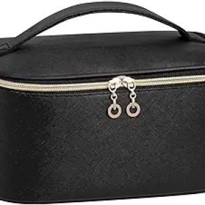 Grand Sac de Maquillage de Voyage Senbowe - Trousse Cosmétique Cuir Imperméable