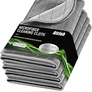 Chiffons Microfibre Airlab Carbone pour Voiture - Pack de 4 (20"x16") Séchage Sans Traces
