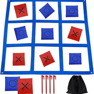 Jeu de Morpion Géant 4x4 avec Sacs de Haricots - Jeu Extérieur Famille