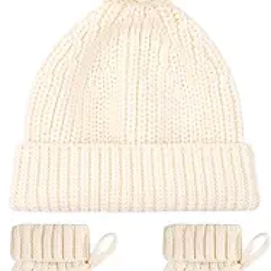 Ensemble Chaussons et Bonnet Bébé Tricotés Main 0-6 Mois - Cadeau Naissance