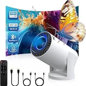 Vidéoprojecteur Portable WiFi 6 4K 1080P - Mini Projecteur 180° Rotatif