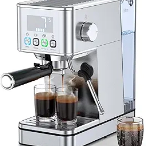 Machine à Espresso 20 Bar Professionnelle - Inox Compact avec Mousseur Vapeur 2025