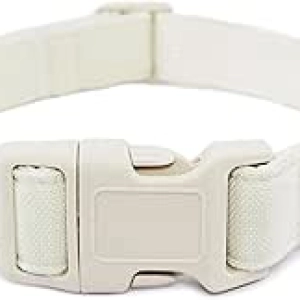 Collier Chien Coton Chanvre Blanc Ajustable - Petit Medium Grand Chien