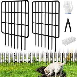 Clôture sans creusement 14 panneaux - Barrière animaux petits animaux 13in(H) x 28ft(L)