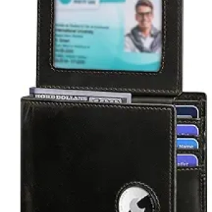Portefeuille Homme Cuir Véritable avec Support AirTag | RFID