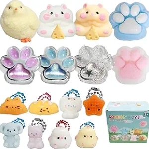 Pack de 16 Squishy Taba - Jouets Fidget Anti-Stress pour Enfants