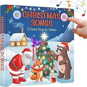Livre Musical Noël pour Bébé - 15 Chansons de Noël avec 28 Boutons
