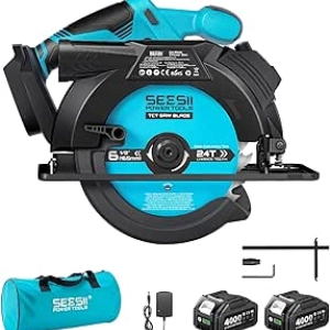 Scie Circulaire Sans Fil 165mm Seesii 5200 RPM - Batterie et Chargeur Inclus