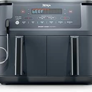 Friteuse Ninja Air Fryer DZ550GY 10L - 2 Paniers Indépendants avec Thermomètre Connecté