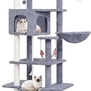 Arbre à Chat Géant 64'' - Tour Multi-Niveaux avec Condos et Hamac