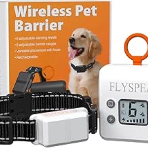 Barrière sans fil pour chien FLYSPEAR - Clôture électrique intérieure rechargeable