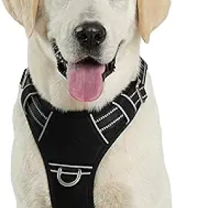 Harnais anti-traction chien grand format avec bandes réfléchissantes - Confortable et sans étranglement