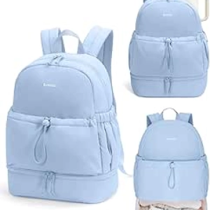 Sac à Dos Gym Femme Ceneda | Compartiment Chaussures & Poche Humide Bleu Clair