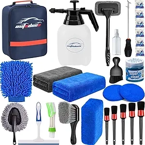 Kit Détailing Voiture 28 Pièces AUTODECO - Nettoyage Complet Intérieur/Extérieur