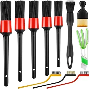Set 13 Brosses Détailing Voiture Professionnelles - Nettoyage Intérieur/Extérieur