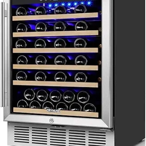 Cave à Vin 54 Bouteilles - Réfrigérateur Vin 60cm Encastrable Inox