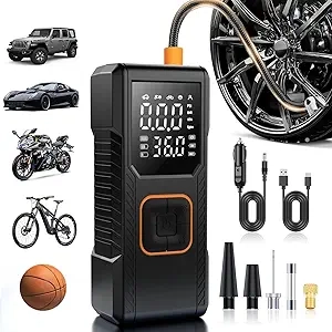 Compresseur d'Air Portable 150PSI avec Batterie - Gonfleur de Pneus Auto/Vélo