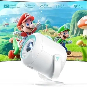 Projecteur Nasin VF211WF 1080P Natif - Mini Vidéoprojecteur WiFi 6 Portable 4K