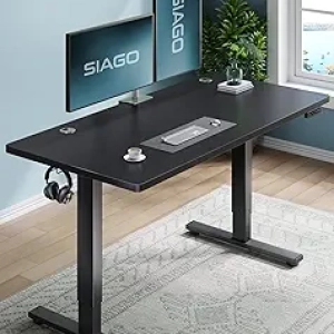 Bureau Assis-Debout Électrique SIAGO 48x24 - Réglable en Hauteur avec 3 Mémoires Prédéfinies