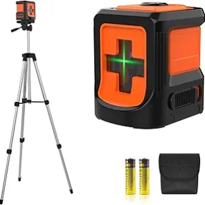 Niveau Laser Vert Croix avec Trépied LP LEIPOR - Auto-nivelant pour Bricolage