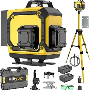 Niveau Laser 16 Lignes 360° avec Trépied 1M - Laser Vert Auto-nivelant