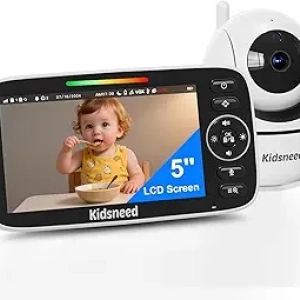 Babyphone Caméra 720P sans WiFi - Écran 5", Vision Nocturne, 48h d'Autonomie