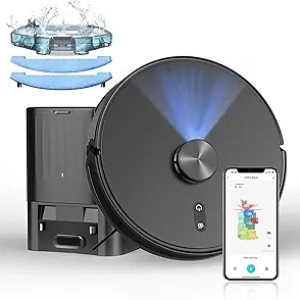 Robot Aspirateur Laveur avec Station Auto-Vidage 60 jours - LiDAR 5000Pa