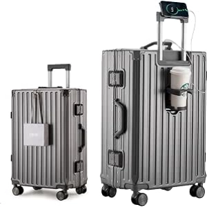 Valise Cabine 20" HotWay - Coque Rigide PC, Port USB et Porte-gobelet