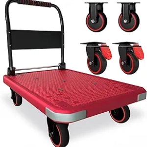Chariot de Transport Pliable 880 kg avec Freins - Rose