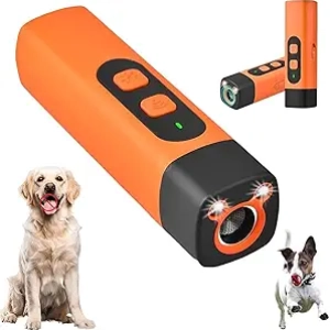 Appareil Anti-Aboiement Ultrasonique Rechargeable avec Lampe LED - Dressage Chien