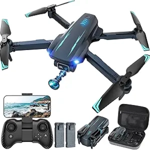 Drone FPV 1080P pour Enfants et Adultes - 2 Batteries, Caméra HD Inclinable