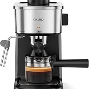 Machine à Espresso 6 Bar 800W - Cafetière Compacte avec Mousseur à Lait