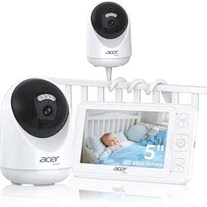 Babyphone Acer 5" 1080P sans WiFi - Portée 1000ft, Vision Nocturne