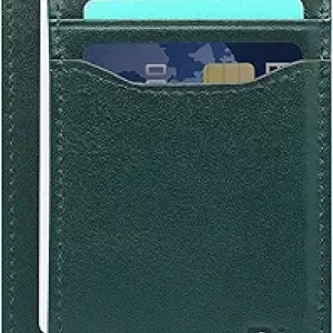 Portefeuille Homme Cuir Véritable RFID - Slim Minimaliste Vert Foncé