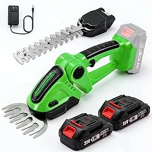 Taille-haie sans fil 2-en-1 électrique avec 2 batteries rechargeables