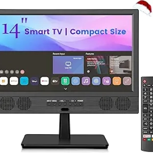 TV Intelligente 14 Pouces HD - Compact Smart TV pour Cuisine, Camping-Car et Chambre