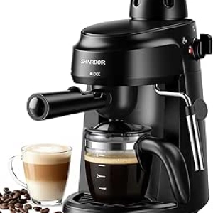 Machine à Espresso SHARDOR 3.5 Bar - Cafetière Cappuccino Compacte 800W avec Mousseur à Lait