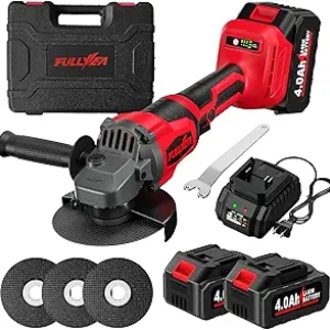 Meuleuse d'angle sans fil 115mm 12000 RPM - Moteur sans balais avec 2 batteries 4.0Ah