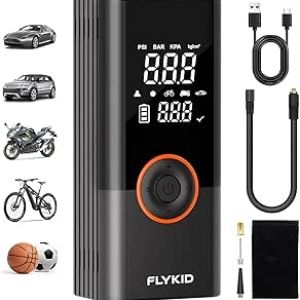 Compresseur d'Air Portable FLYKID 150PSI - Pompe Électrique Rechargeable pour Voiture