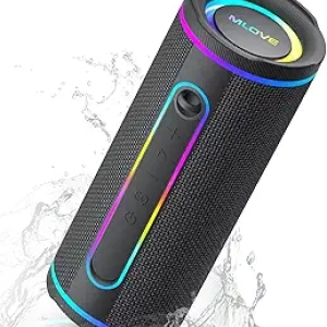 MLOVE E80 Enceinte Bluetooth Portable 30W Waterproof IPX7 avec Lights LED