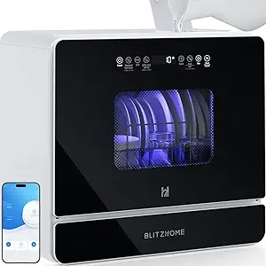 Lave-vaisselle Portable WiFi BLITZHOME 9 Programmes - Compact pour Appartement