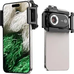 Microscope pour Téléphone 100X APEXEL - Objectif Macro avec LED et Filtre CPL